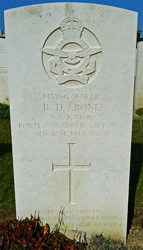 F/O Robert Duncan Crone<br/><br /><br />died June 3rd, 1944